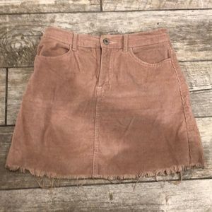 Brandy Melville Pink Corduroy Mini Skirt
